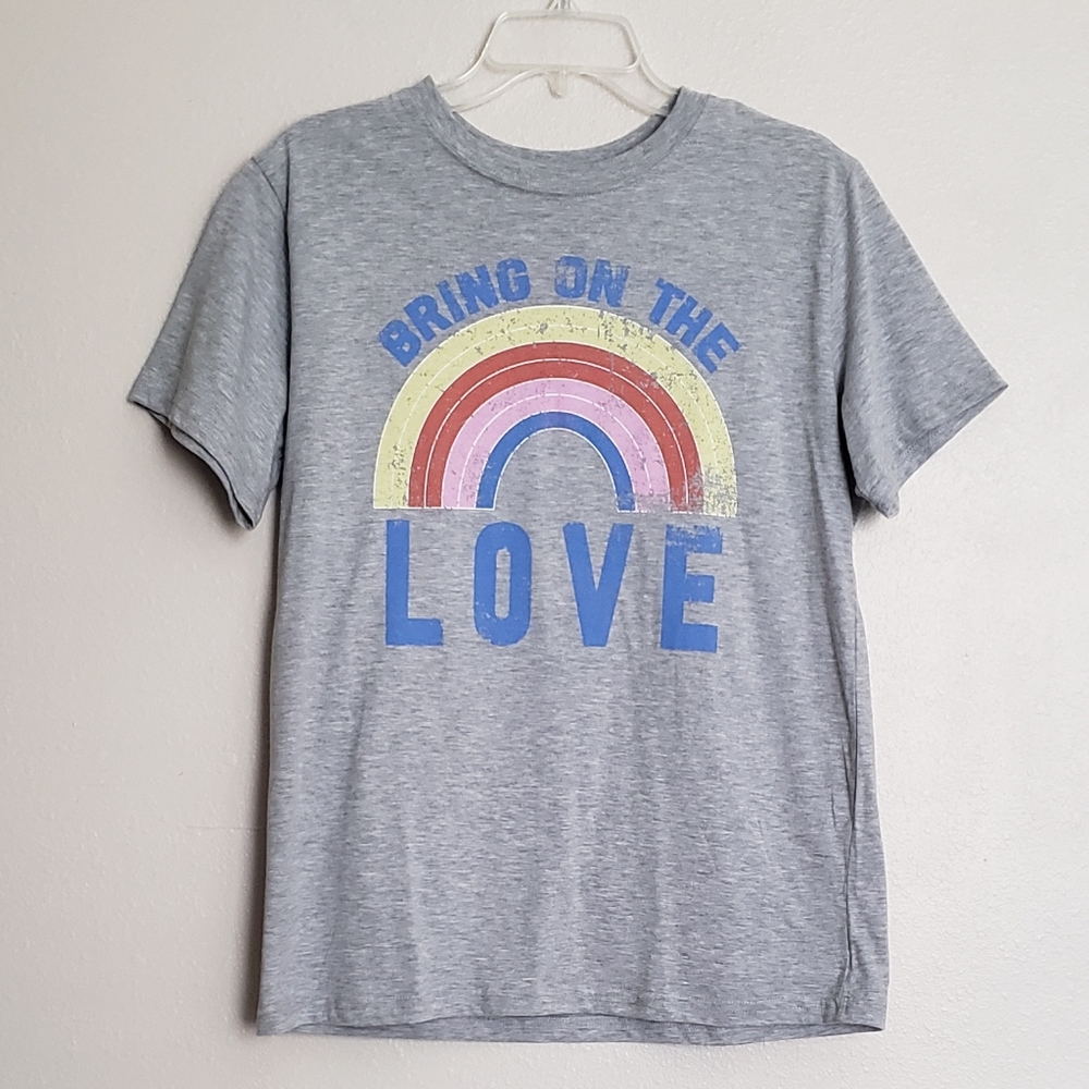 Mighty Fine NEW Bring On The LOVE Rainbow Tee